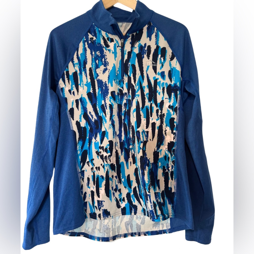 L.L.Bean Midweight Base Layer, 1/4 Zip, Print